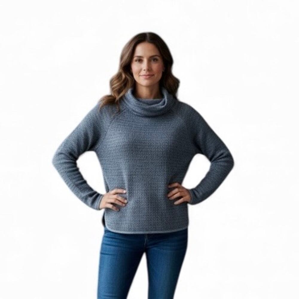 Columbia Chillin Fleece Pullover Sweater Women’s Large Turtleneck Cozy Warm Blue